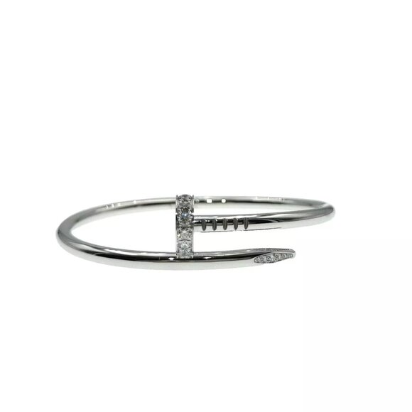 Cartier Juste un Clou Bracelet 18K white Gold with Diamonds Size 16 - Picture 1 of 12